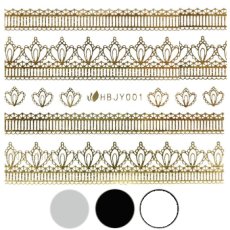 画像1: ネイルシール レース クラウン HBJY001［メール便OK］ (1)