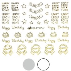 画像1: ネイルシール ハッピーバースデー ゴシック HBJY057［メール便OK］ (1)