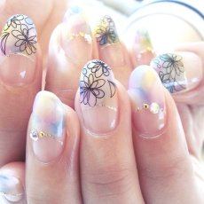 画像3: ネイルシール モダンフラワー ブラック HBJY091［メール便OK］ (3)