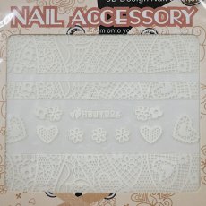 画像5: ネイルシール レース ハート HBJY024［メール便OK］ (5)