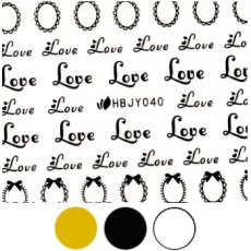 画像1: ネイルシール LOVE フレーム HBJY040［メール便OK］ (1)