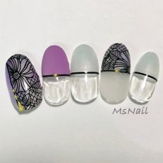 画像2: ネイルシール レース リーフ シルバー HBJY013［メール便OK］ (2)