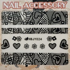 画像4: ネイルシール レース ハート HBJY024［メール便OK］ (4)