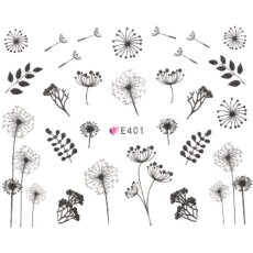 画像2: ネイルシール フラワー モノトーン E401［メール便OK］ (2)