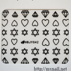 画像3: ネイルシール フレーム ヘキサグラム HBJY042［メール便OK］ (3)