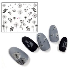画像1: ネイルシール フラワー モノトーン E401［メール便OK］ (1)