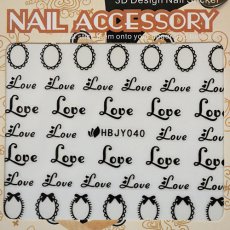 画像3: ネイルシール LOVE フレーム HBJY040［メール便OK］ (3)