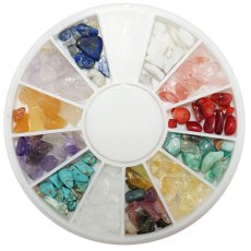 画像1: リアルストーン 天然石12色セット［メール便OK］ (1)