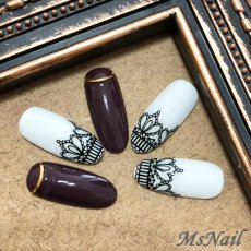 画像4: ネイルシール レース クラウン HBJY001［メール便OK］ (4)