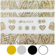 画像1: ネイルシール レース ハート HBJY024［メール便OK］ (1)