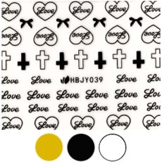 画像1: ネイルシール LOVEハート HBJY039［メール便OK］ (1)