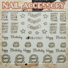 画像2: ネイルシール ハッピーバースデー ゴシック HBJY057［メール便OK］ (2)