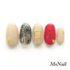 画像5: ネイルシール モダンフラワー ブラック HBJY091［メール便OK］ (5)