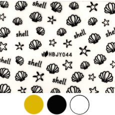 画像1: ネイルシール フレーム シェルxスターフィッシュ HBJY044［メール便OK］ (1)