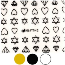 画像1: ネイルシール フレーム ヘキサグラム HBJY042［メール便OK］ (1)