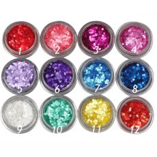 画像1: パステル六角ホログラム1mm お得な12色セット RNAG-46［メール便OK］ (1)