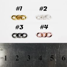 画像2: 3連 チェーンパーツ 4色セット (24P)［メール便OK］ (2)