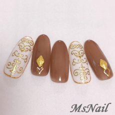 画像3: ネイルシール ロココ アラベスク シルバー TY010［メール便OK］ (3)