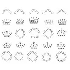 画像1: ネイルシール フレーム クラウン シルバー TY003［メール便OK］ (1)