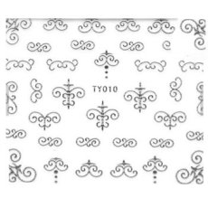 画像1: ネイルシール ロココ アラベスク シルバー TY010［メール便OK］ (1)