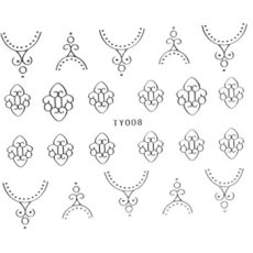 画像1: ネイルシール ロココ アラベスク シルバー TY008［メール便OK］ (1)