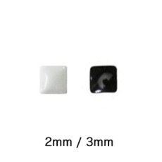 画像1: メタルスタッズ スクエア ブラック/グレイッシュホワイト 約100P［メール便OK］ (1)