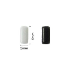 画像1: メタルスタッズ レクタングル 2x4mm ブラック/グレイッシュホワイト 約100P［メール便OK］ (1)