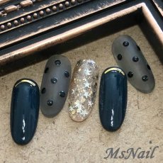 画像4: メタルスタッズ ラウンド ブラック/グレイッシュホワイト 約100P［メール便OK］ (4)