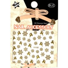 画像2: ネイルシール 雪の結晶 トナカイ TY102［メール便OK］ (2)