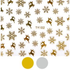 画像1: ネイルシール 雪の結晶 トナカイ TY102［メール便OK］ (1)