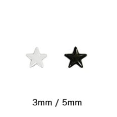 画像1: メタルスタッズ スター ブラック/グレイッシュホワイト 約100P［メール便OK］ (1)