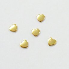 画像2: メタルスタッズ ハート ゴールド 2.5mm  ST11［メール便OK］ (2)