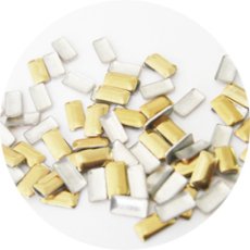 画像2: メタルスタッズ レクタングル 2x4mm 100個［メール便OK］ (2)