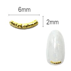 画像1: ネイルパーツ カーブメッシュスティック ゴールド 6x2mm 50個［メール便OK］ (1)