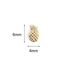 画像1: メタルパーツ パイナップル ゴールド 4x6mm 30個［メール便OK］ (1)