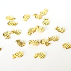 画像2: メタルパーツ パイナップル ゴールド 4x6mm 30個［メール便OK］ (2)