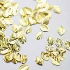 画像3: メタルパーツ リーフ  ゴールド＆シルバー 2x5mm 100個［メール便OK］ (3)