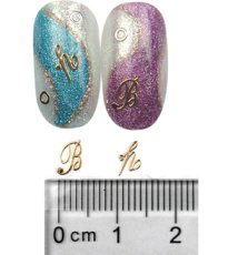 画像11: 在庫処分 ジェル埋込OK 極薄 ソフトパーツ アルファベット シルバー［メール便OK］ (11)