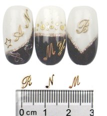 画像13: 在庫処分 ジェル埋込OK 極薄 ソフトパーツ アルファベット シルバー［メール便OK］ (13)