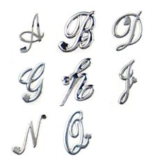 画像1: 在庫処分 ジェル埋込OK 極薄 ソフトパーツ アルファベット シルバー［メール便OK］ (1)