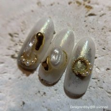 画像4: ネイルパーツ パール・ムーン  5x6mm 2個［メール便OK］ (4)