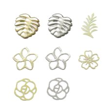 画像1: ジェル埋込OK 極薄 ソフトパーツ ボタニカル 20個［メール便OK］ (1)