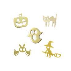 画像1: ジェル埋込OK 極薄 ソフトパーツ ハロウィン ゴールド 20個［メール便OK］ (1)