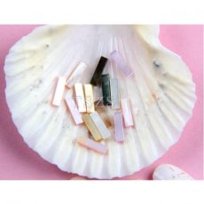 画像4: リアルストーン シェルプレート レクタングル 2×7mm 3個［メール便OK］ (4)